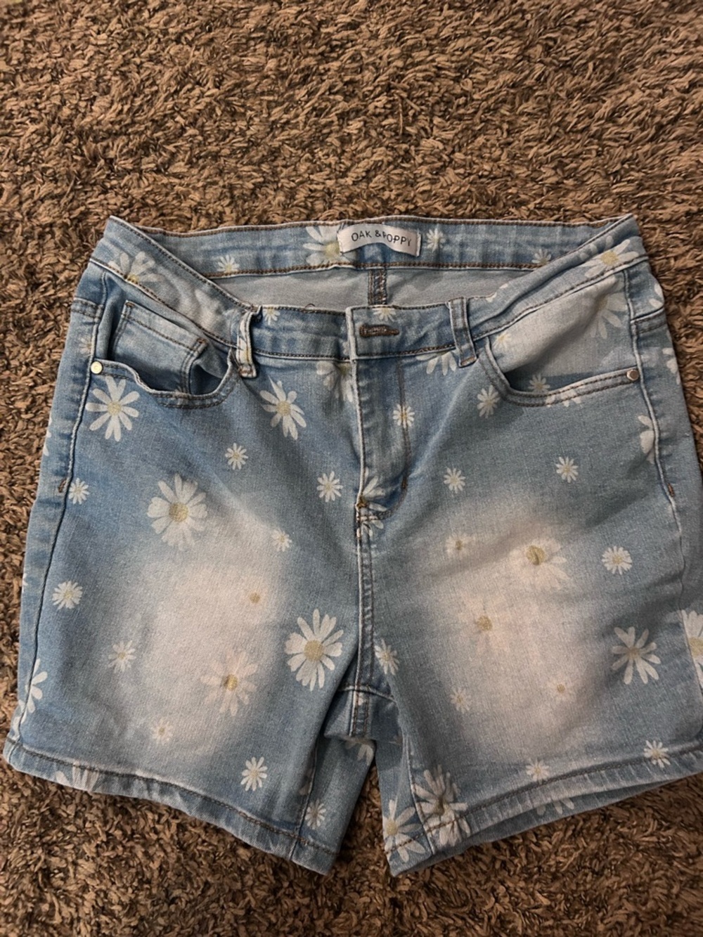 Oak & Olli Light Blue Daisy Denim Shorts